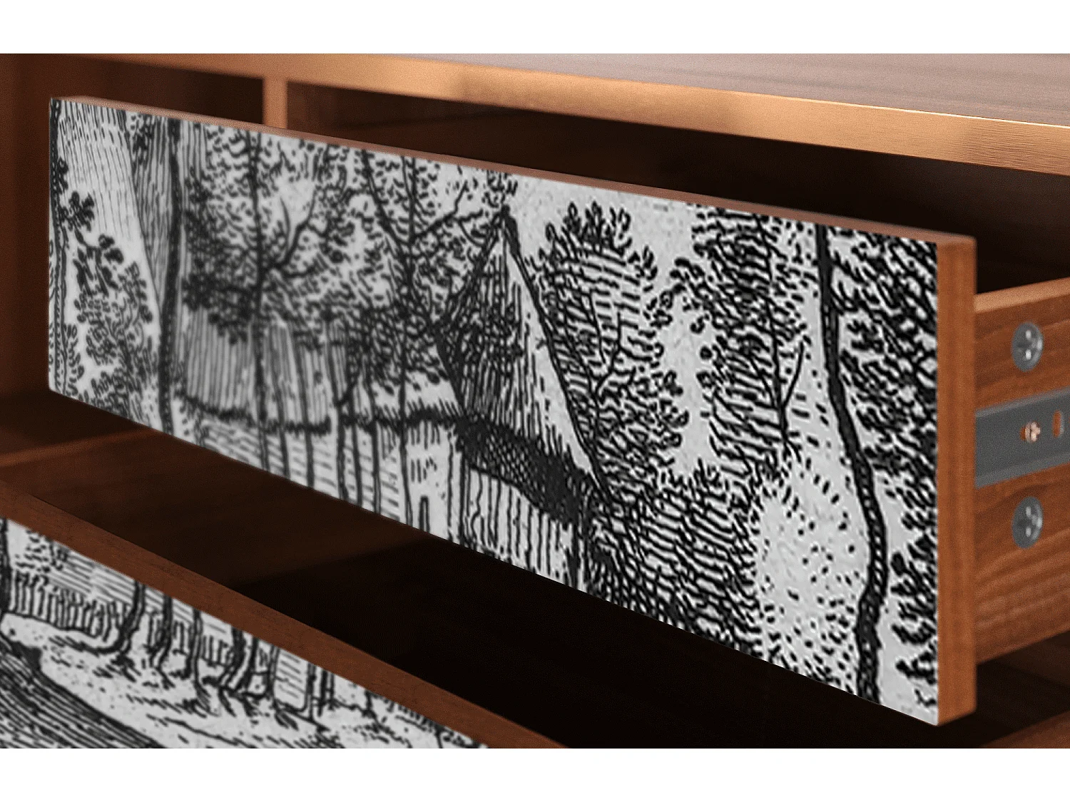 Meuble TV - 170х59х48 cm - T4 - Village Road, Noyer