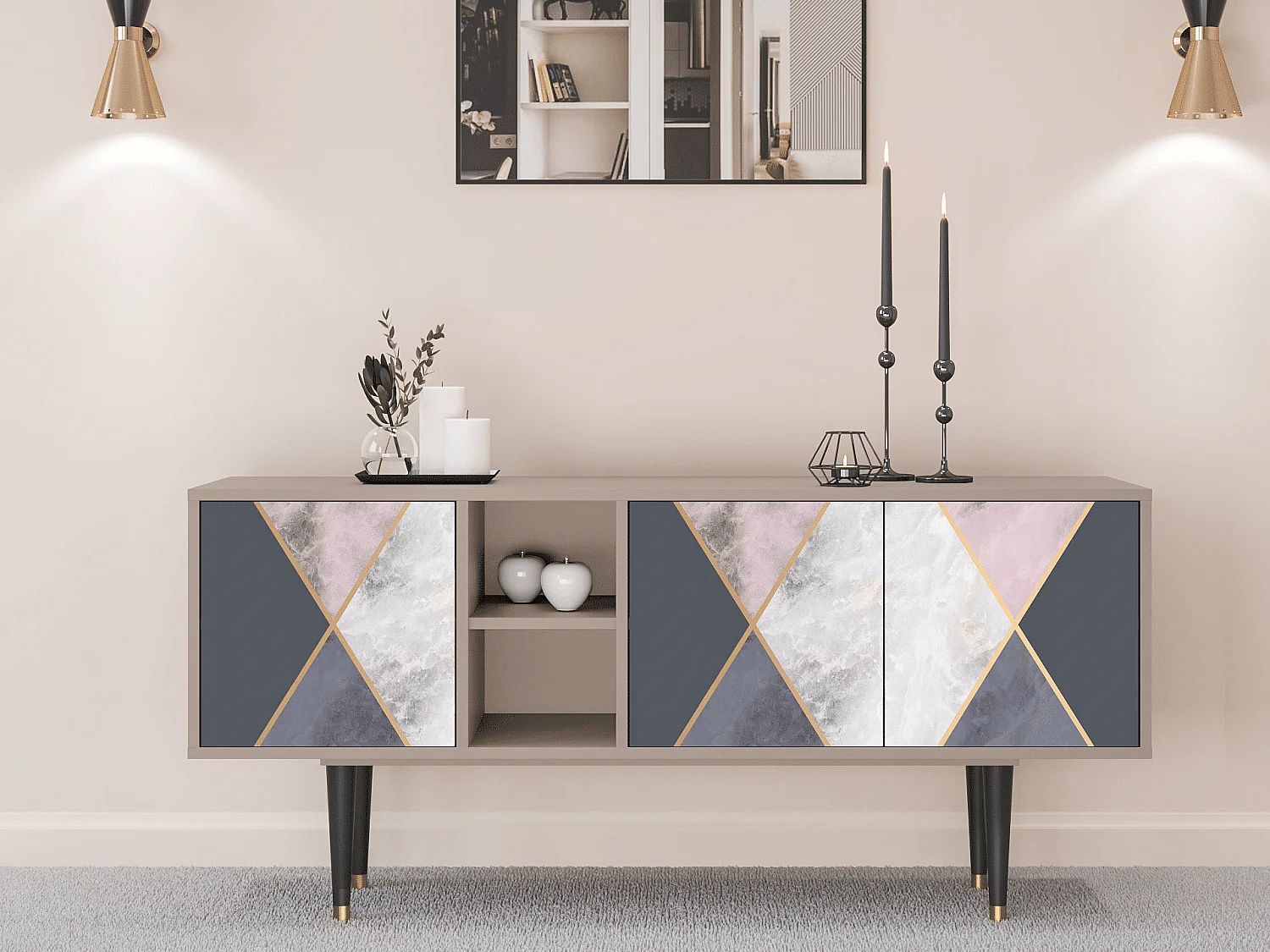 TV-meubel - 150х69х41 cm - T5 - Ideal Harmony, Latte