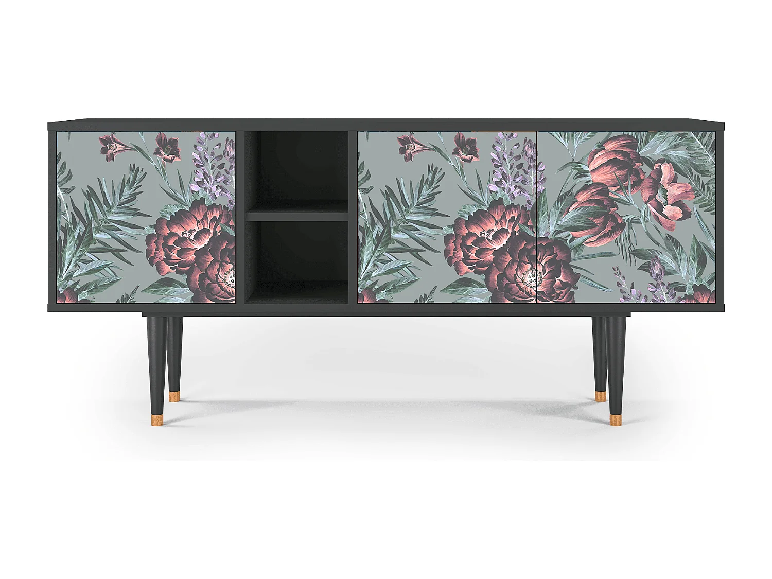 TV-meubel - 150х69х41 cm - T5 - Light Peonies, Antraciet