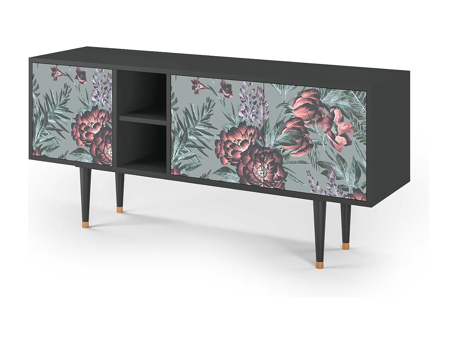 TV-meubel - 150х69х41 cm - T5 - Light Peonies, Antraciet