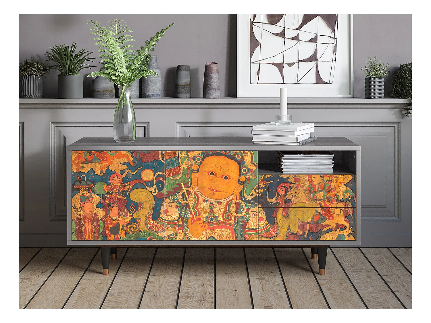 Meuble TV - 125х56х41 cm - T7 - God by Vaisravana , Gris