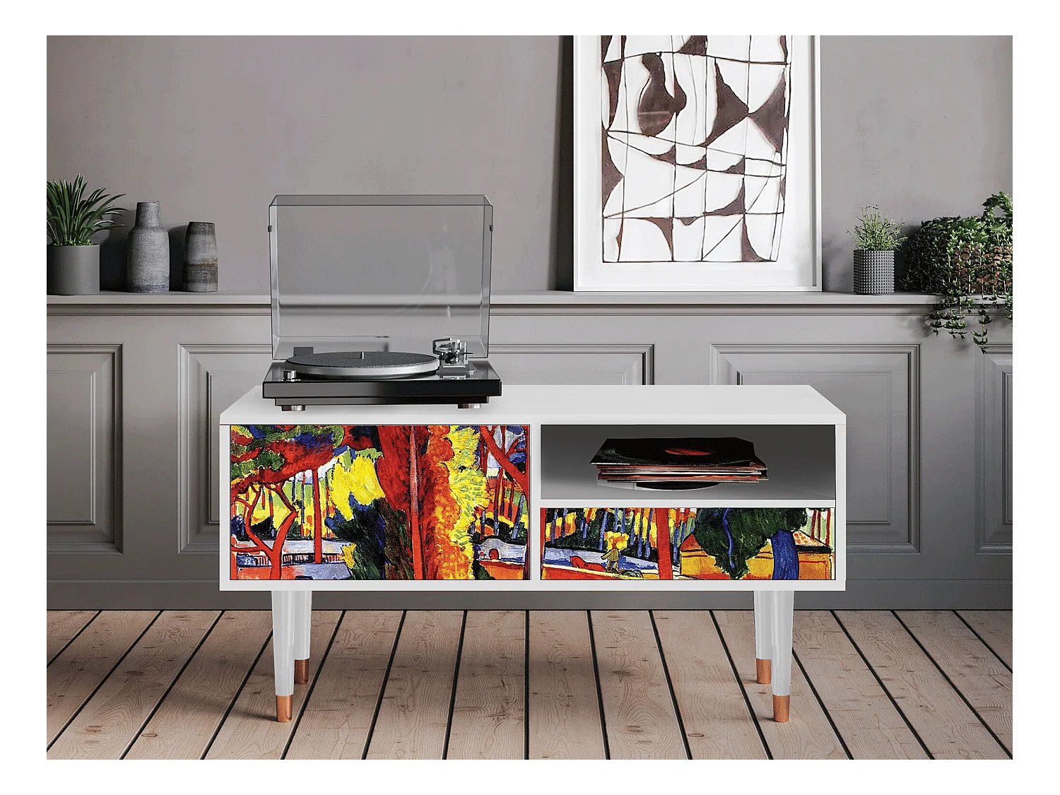 TV-Möbel - 115х59х48 cm - T3 - The Turning Road, Weiß