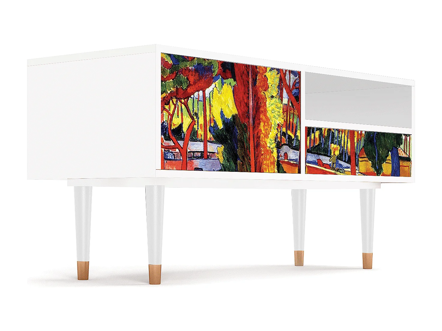 Mueble de TV - 115х59х48 cm - T3 - The Turning Road, Blanco