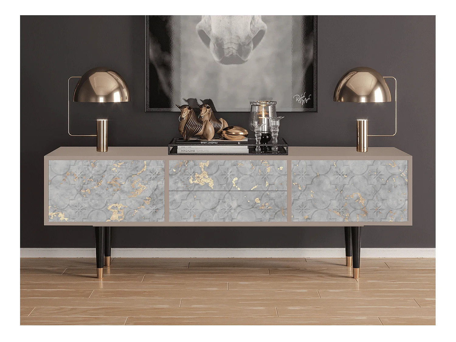 Meuble TV - 170х59х48 cm - T4 - Mariana Trench, Latte
