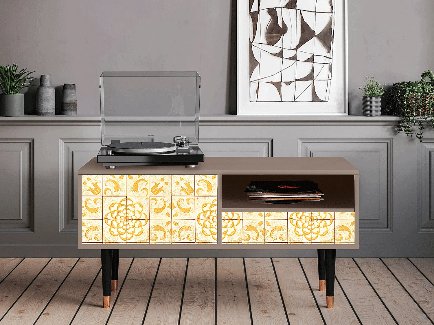 TV-Möbel - 115х59х48 cm - T3 - Sunshiny Tile, Latte