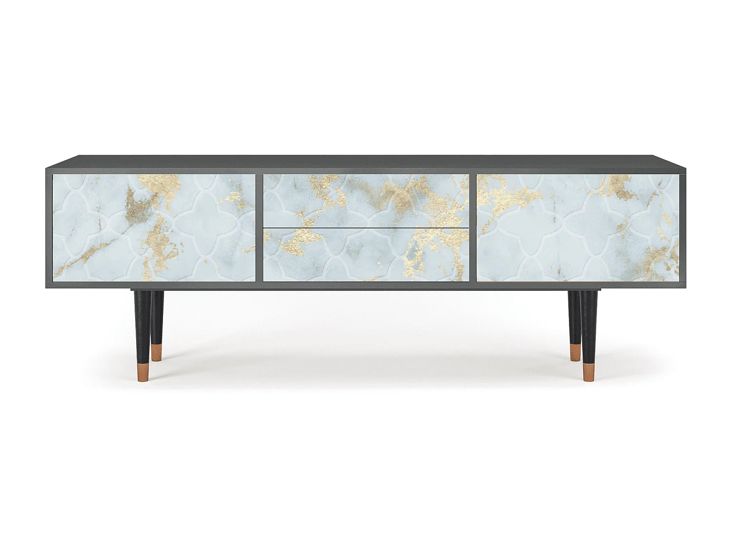 Meuble TV - 170х59х48 cm - T4 - Golden Waves, Anthracite