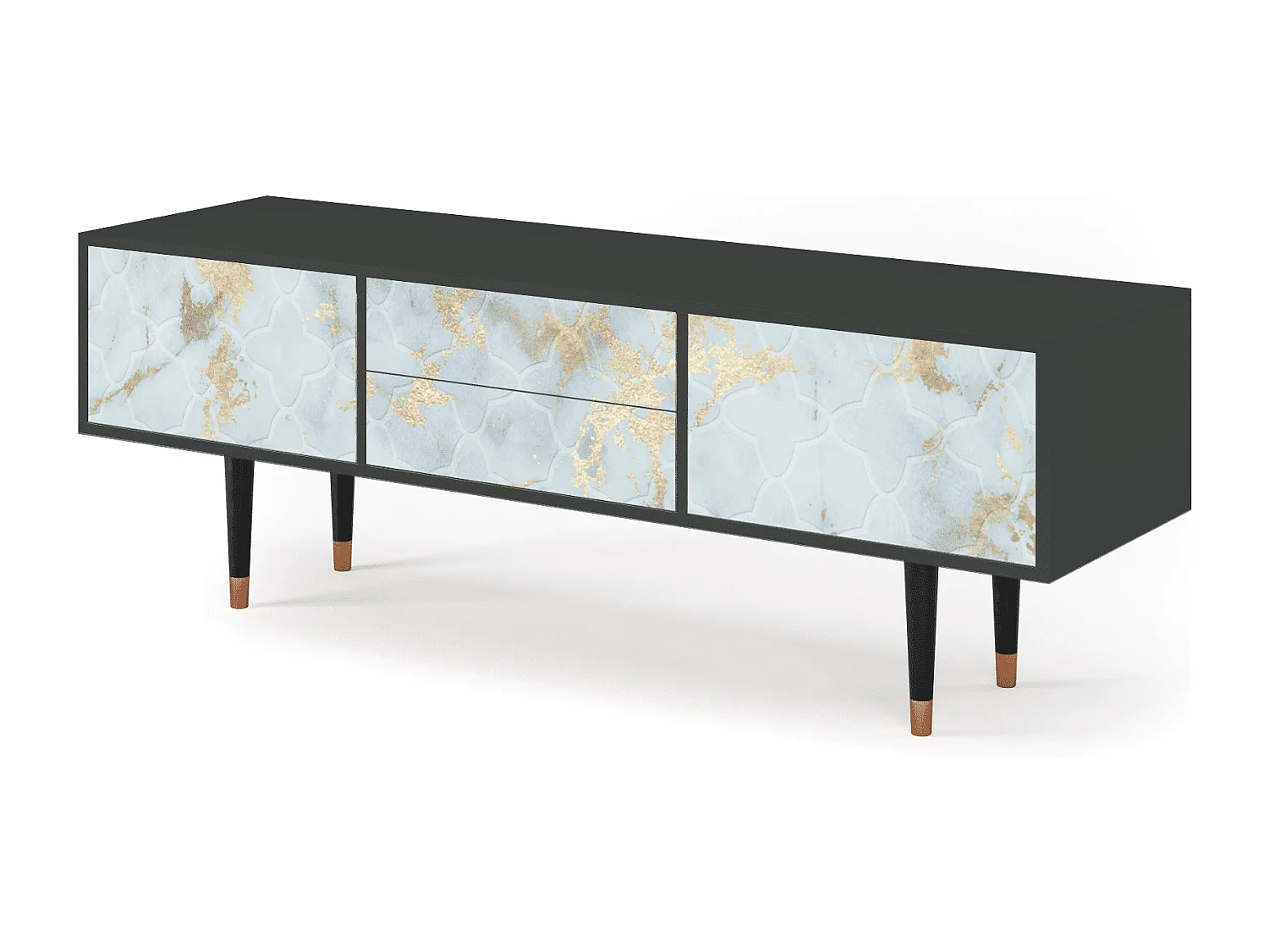 Meuble TV - 170х59х48 cm - T4 - Golden Waves, Anthracite
