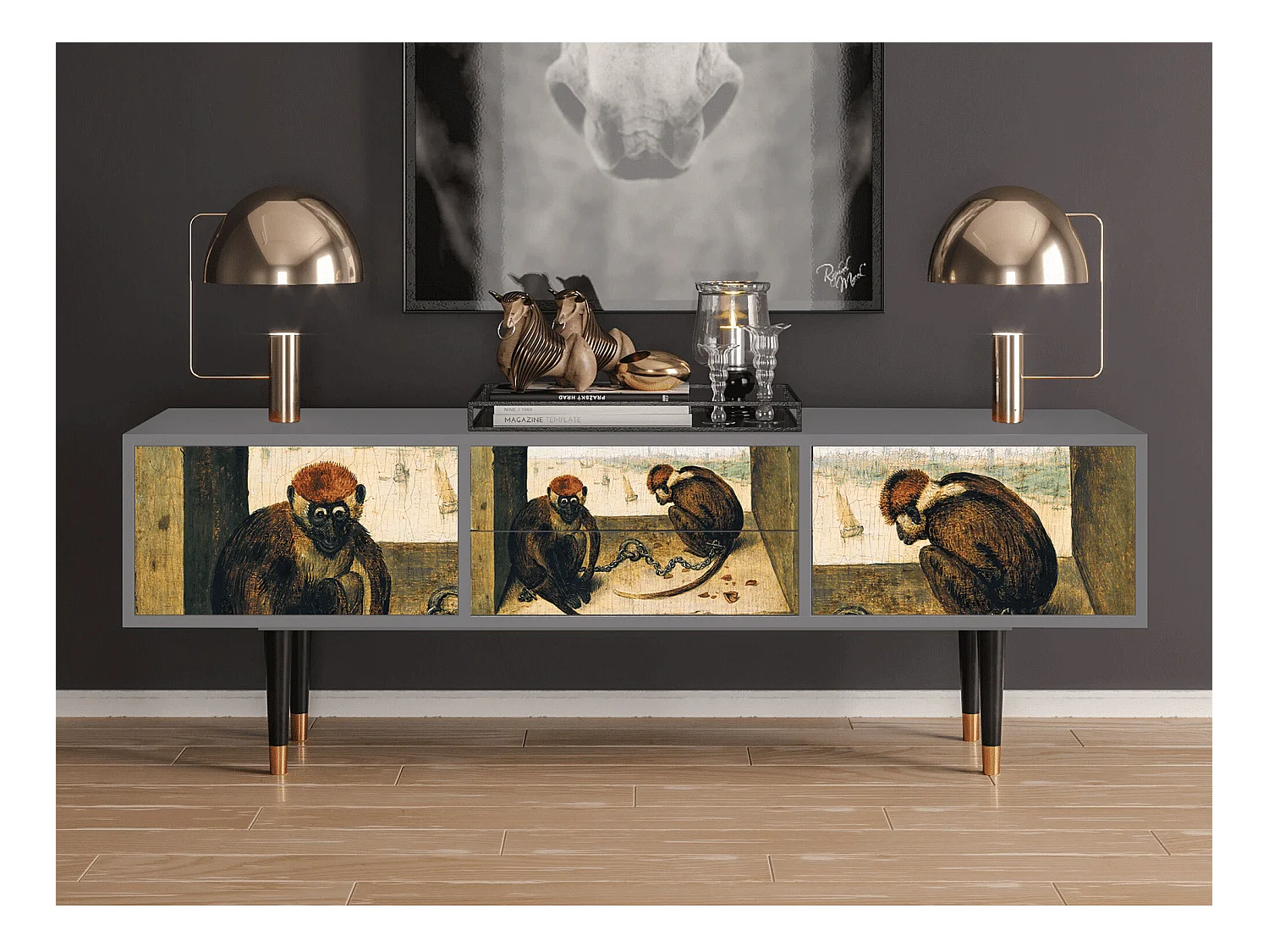 Meuble TV - 170х59х48 cm - T4 - Two Monkeys, Gris