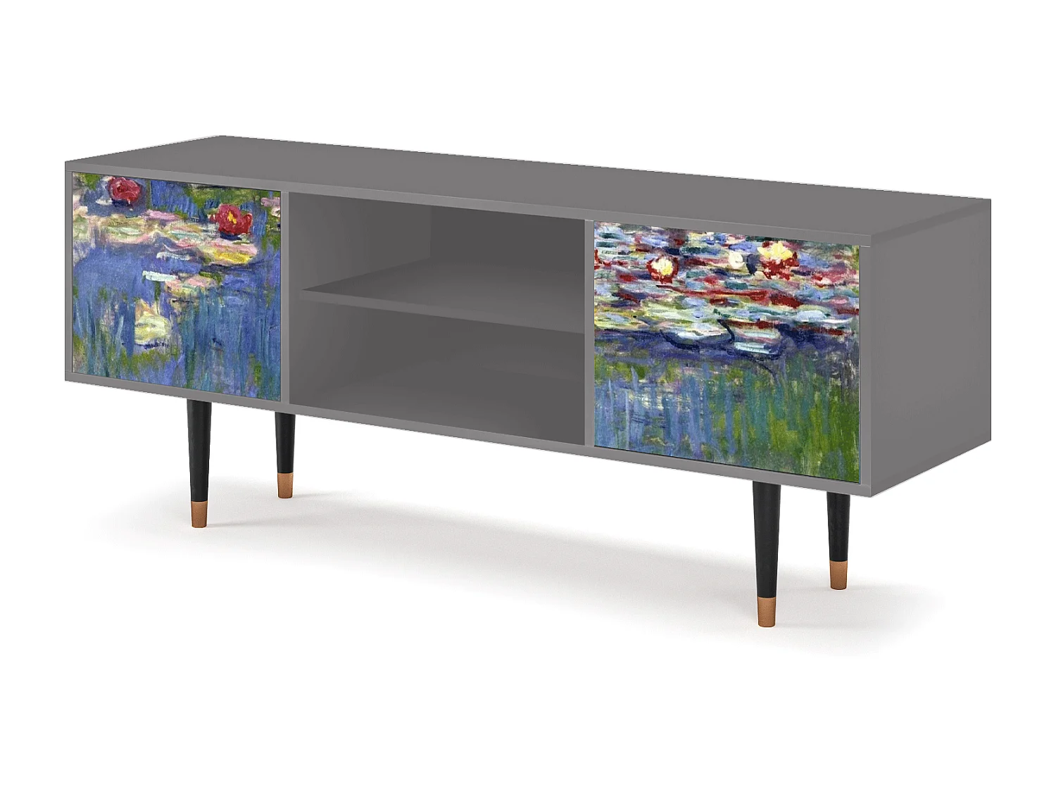 Meuble TV - 170х69х48 cm - T2 - The water lily pond  , Gris