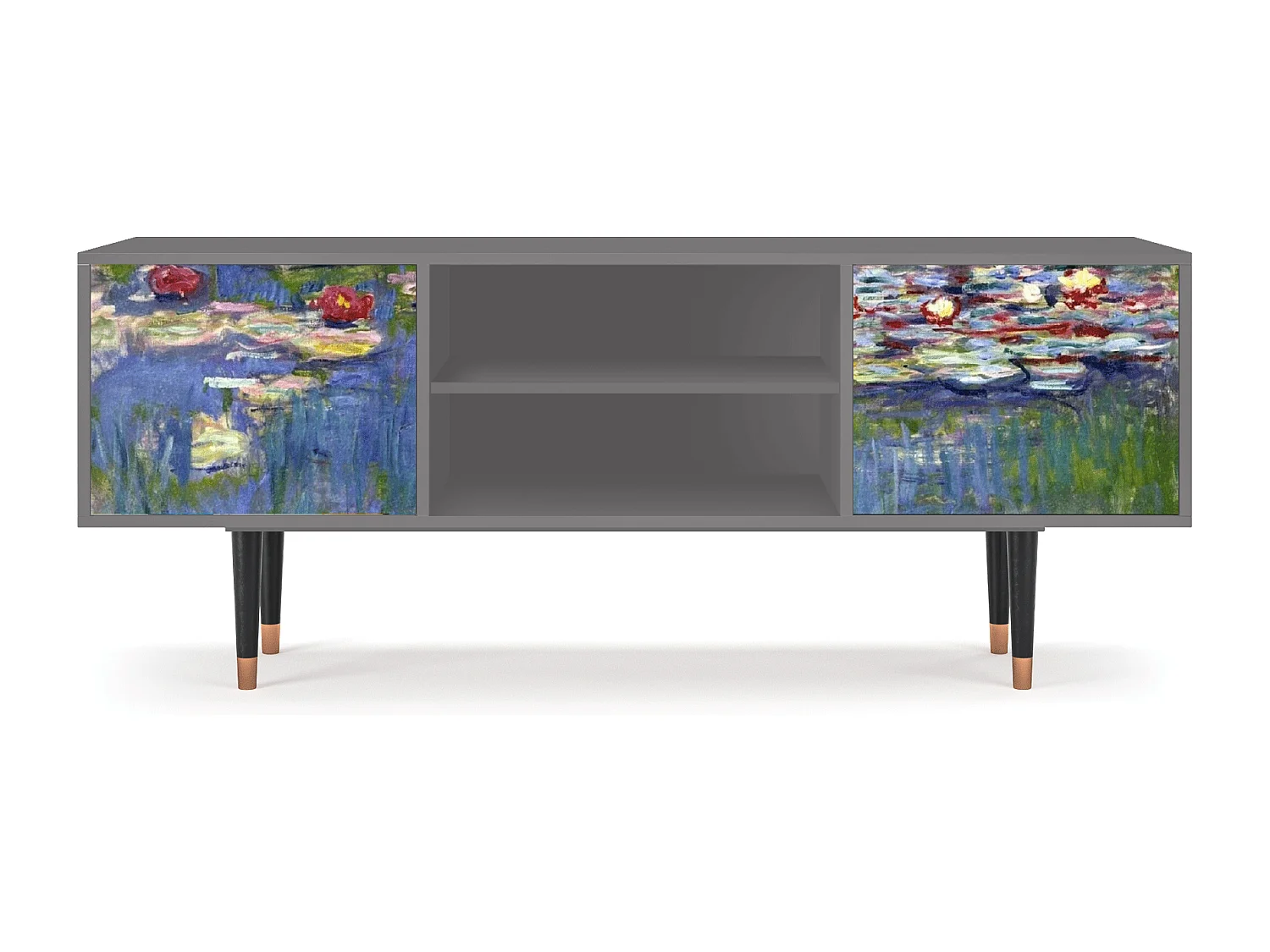 Mueble de TV - 170х69х48 cm - T2 - The water lily pond  , Gris
