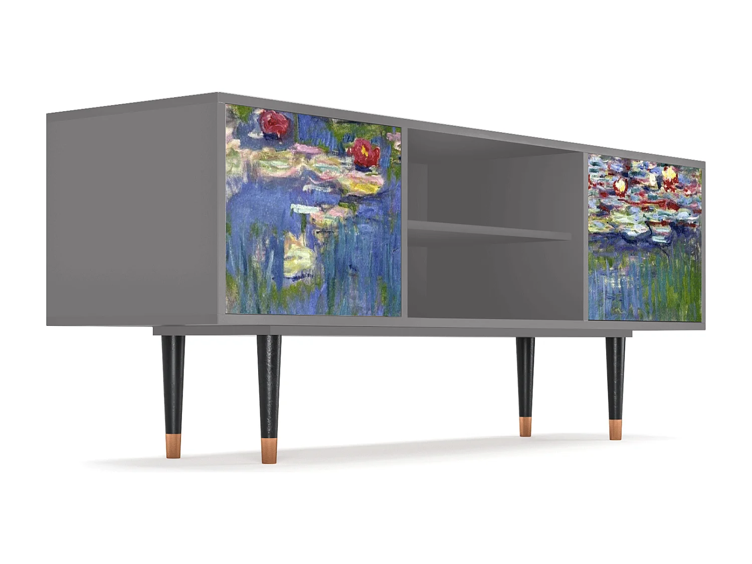 Meuble TV - 170х69х48 cm - T2 - The water lily pond  , Gris