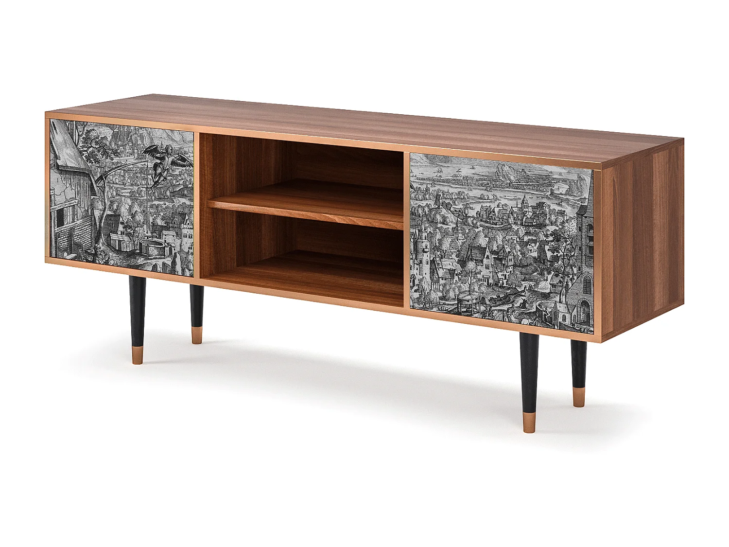 Mueble de TV - 170х69х48 cm - T2 - Departure, Nogal