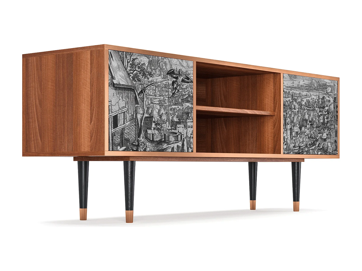 Mueble de TV - 170х69х48 cm - T2 - Departure, Nogal