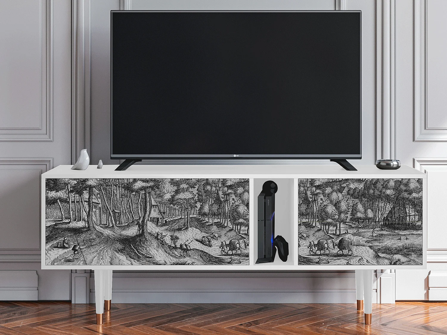 Mueble de TV - 170х69х48 cm - T1 - Rusticorum, Blanco