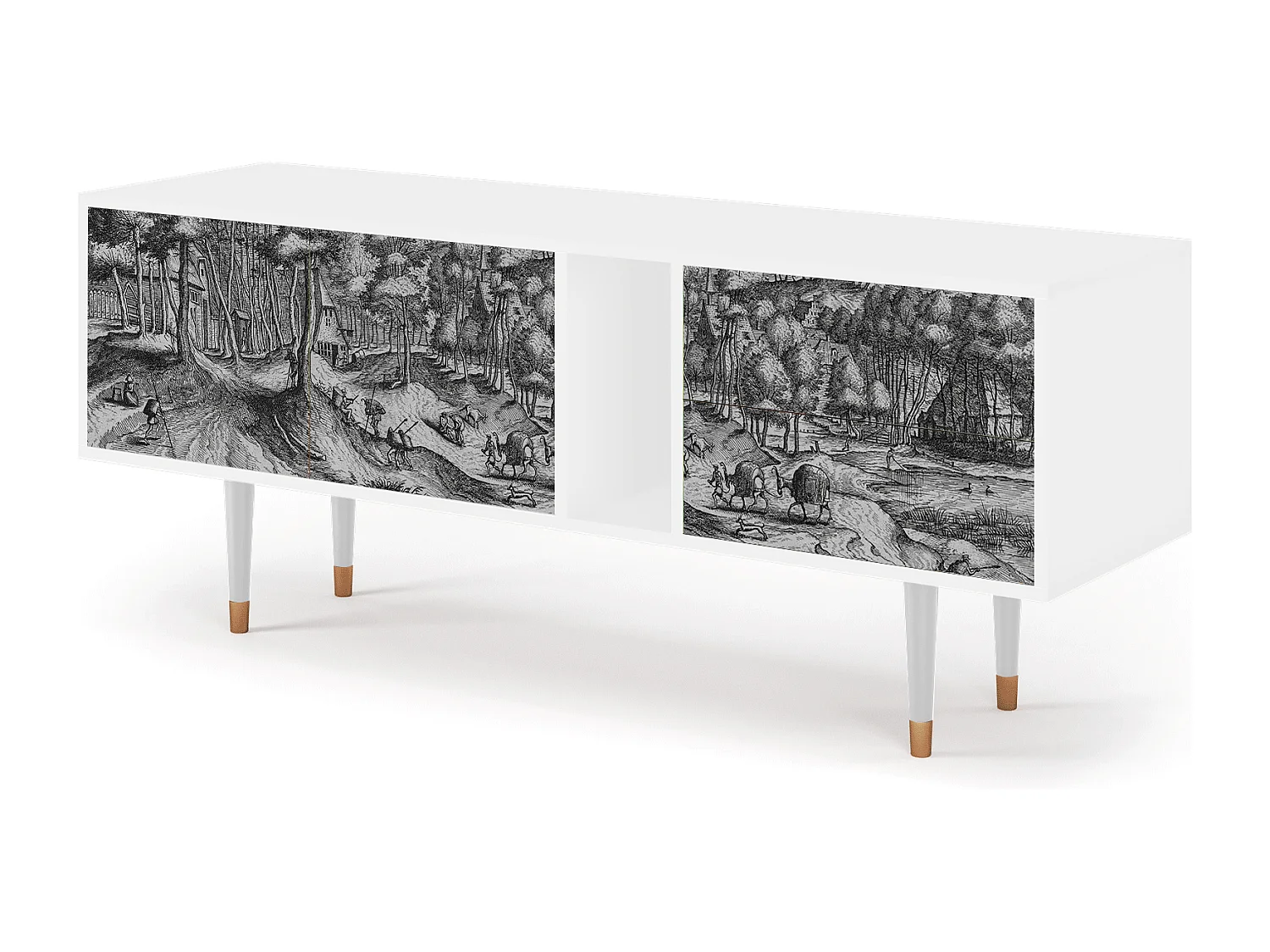 Mueble de TV - 170х69х48 cm - T1 - Rusticorum, Blanco