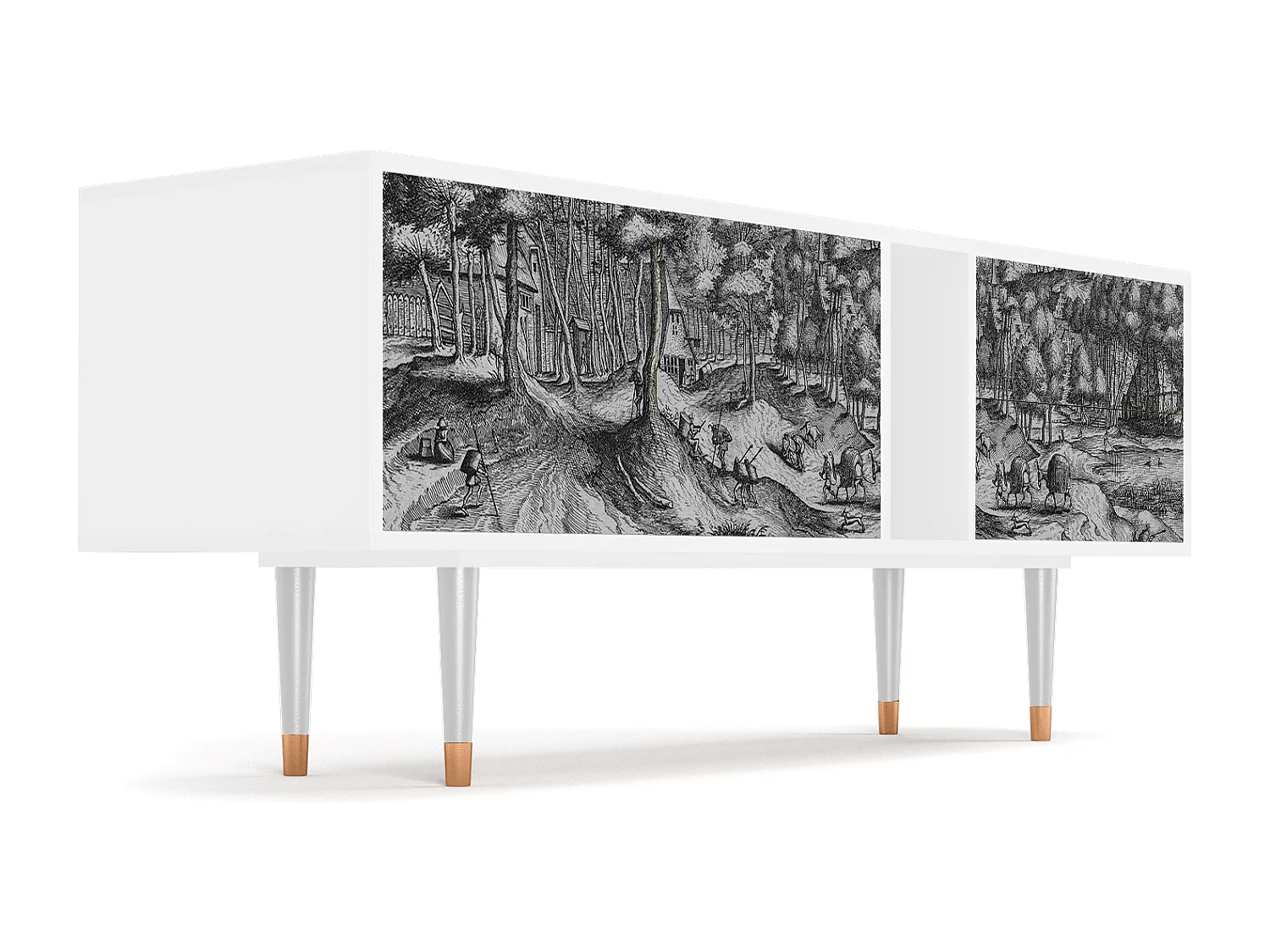 Mueble de TV - 170х69х48 cm - T1 - Rusticorum, Blanco