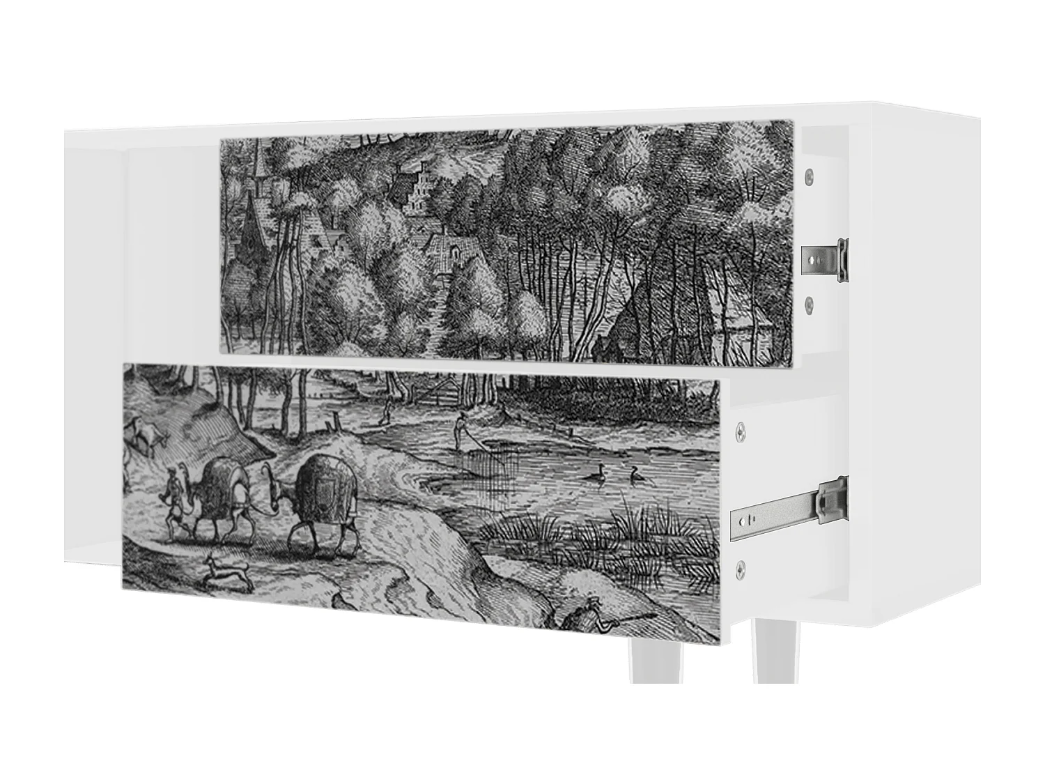 Mueble de TV - 170х69х48 cm - T1 - Rusticorum, Blanco