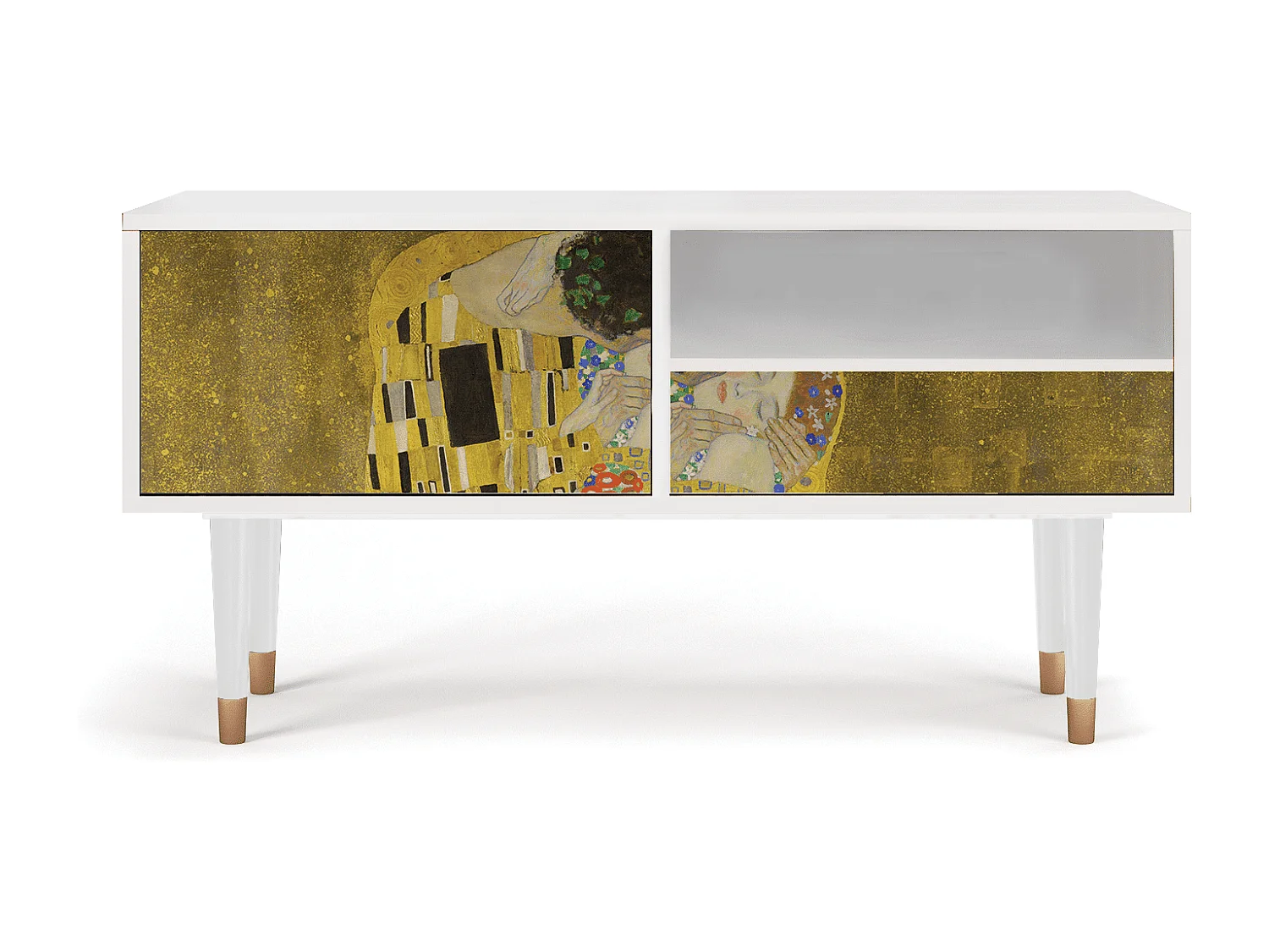 Mobile TV - 115х59х48 cm - T3 - The Kiss by Klimt , Bianco