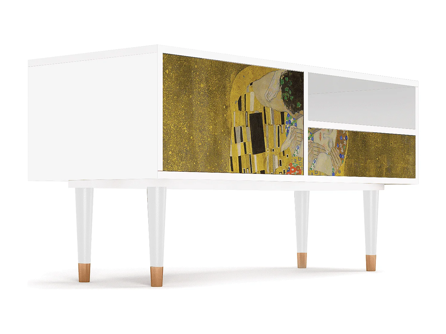 Mobile TV - 115х59х48 cm - T3 - The Kiss by Klimt , Bianco