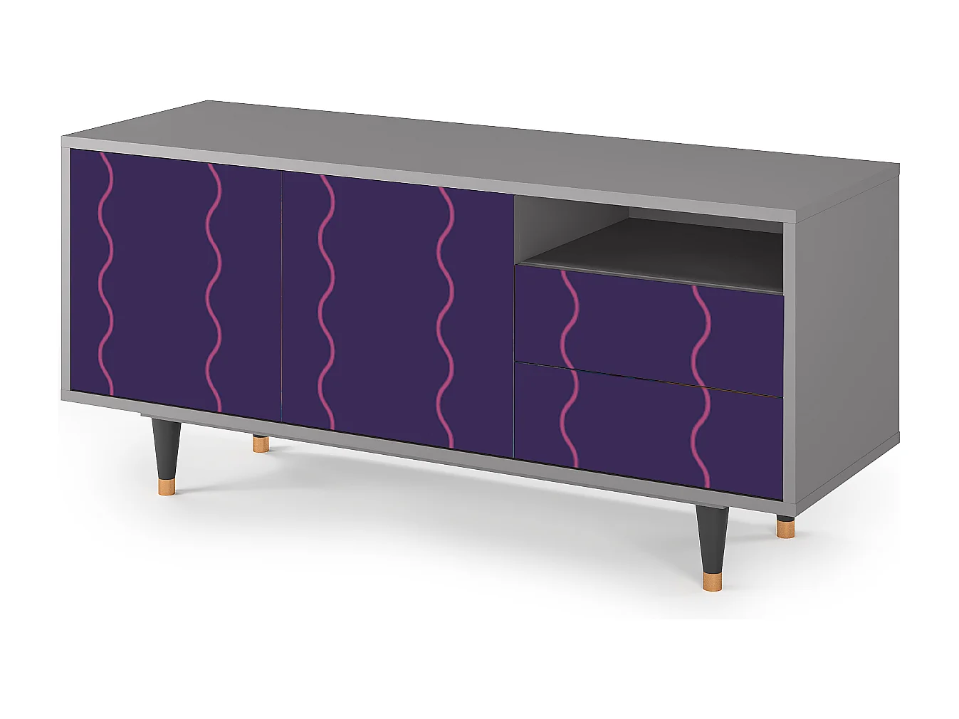 Mobile TV - 125х56х41 cm - T7 - Grape Maccaroni, Grigio