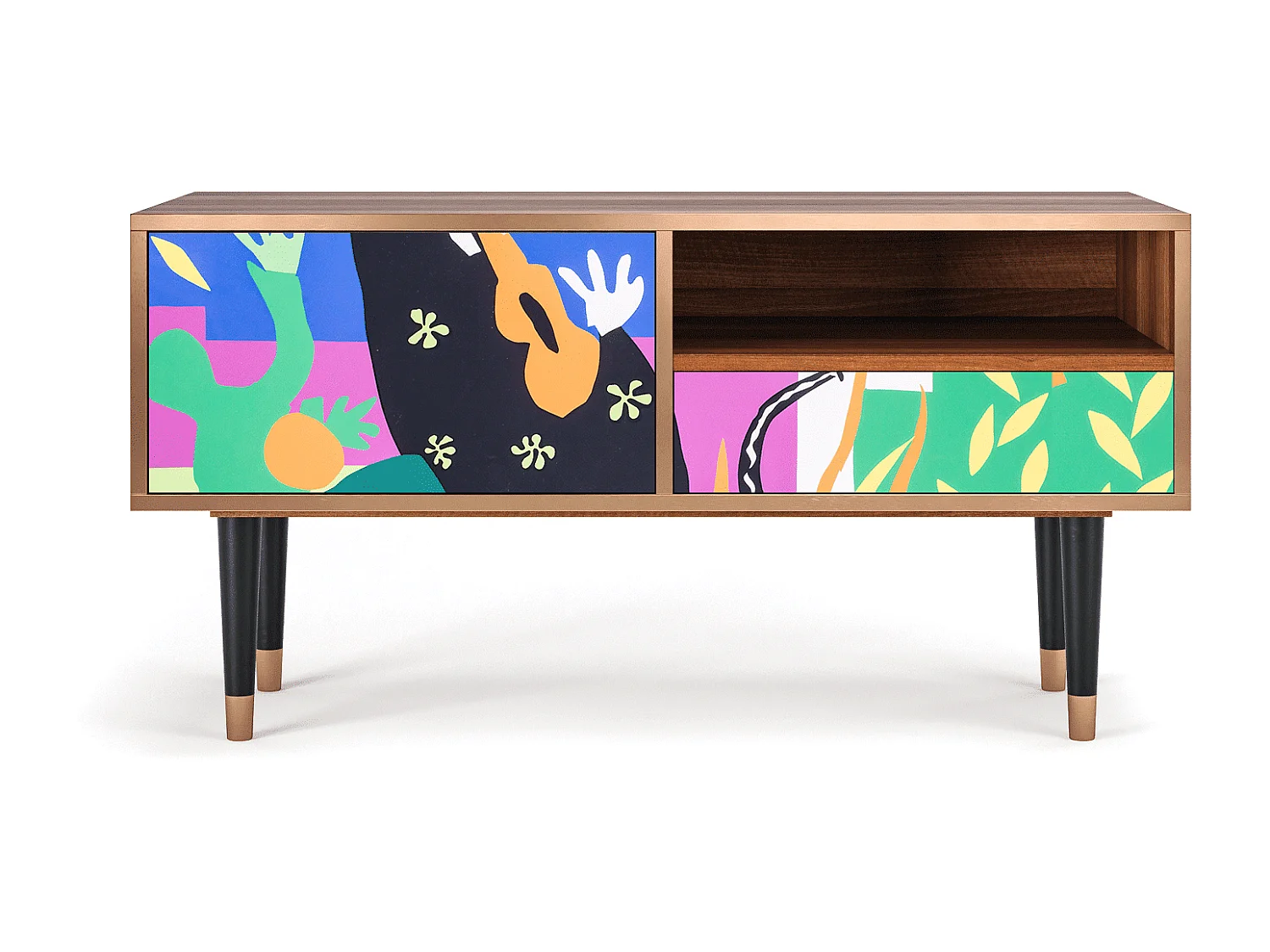 Meuble TV - 115х59х48 cm - T3 - La Tristesse du Roi, Noyer