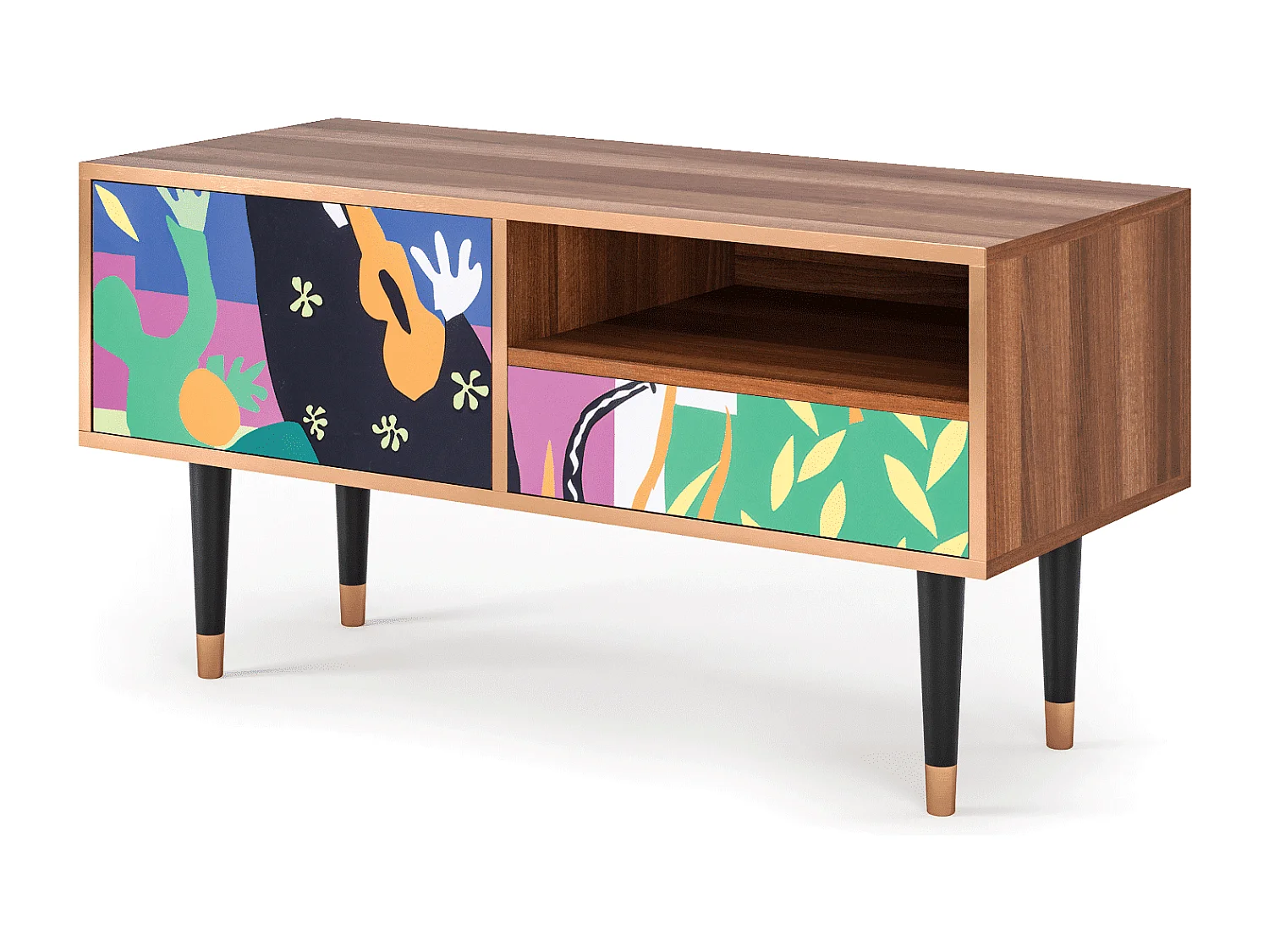 Meuble TV - 115х59х48 cm - T3 - La Tristesse du Roi, Noyer