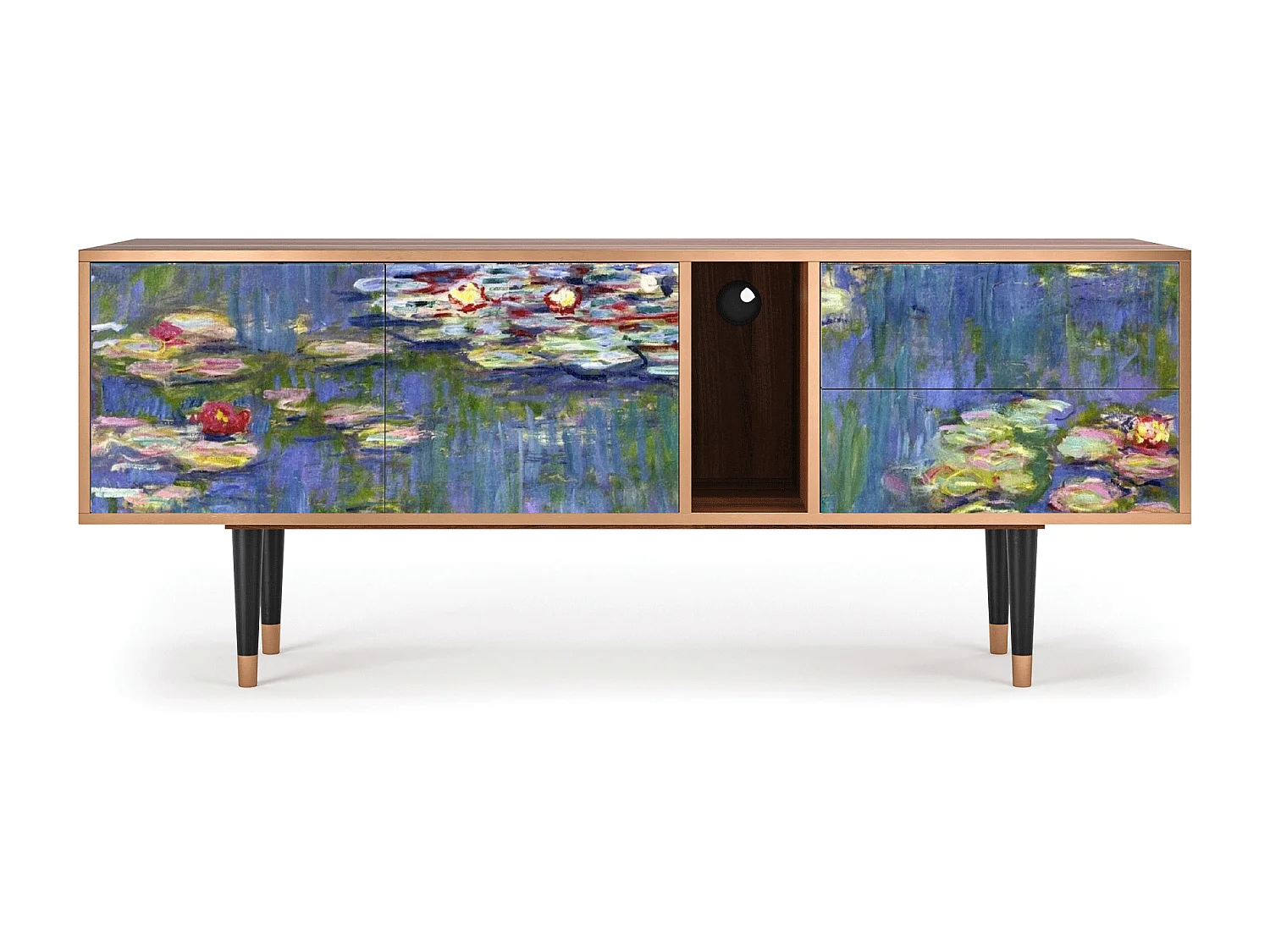 Meuble TV - 170х69х48 cm - T1 - The water lily pond  , Noyer