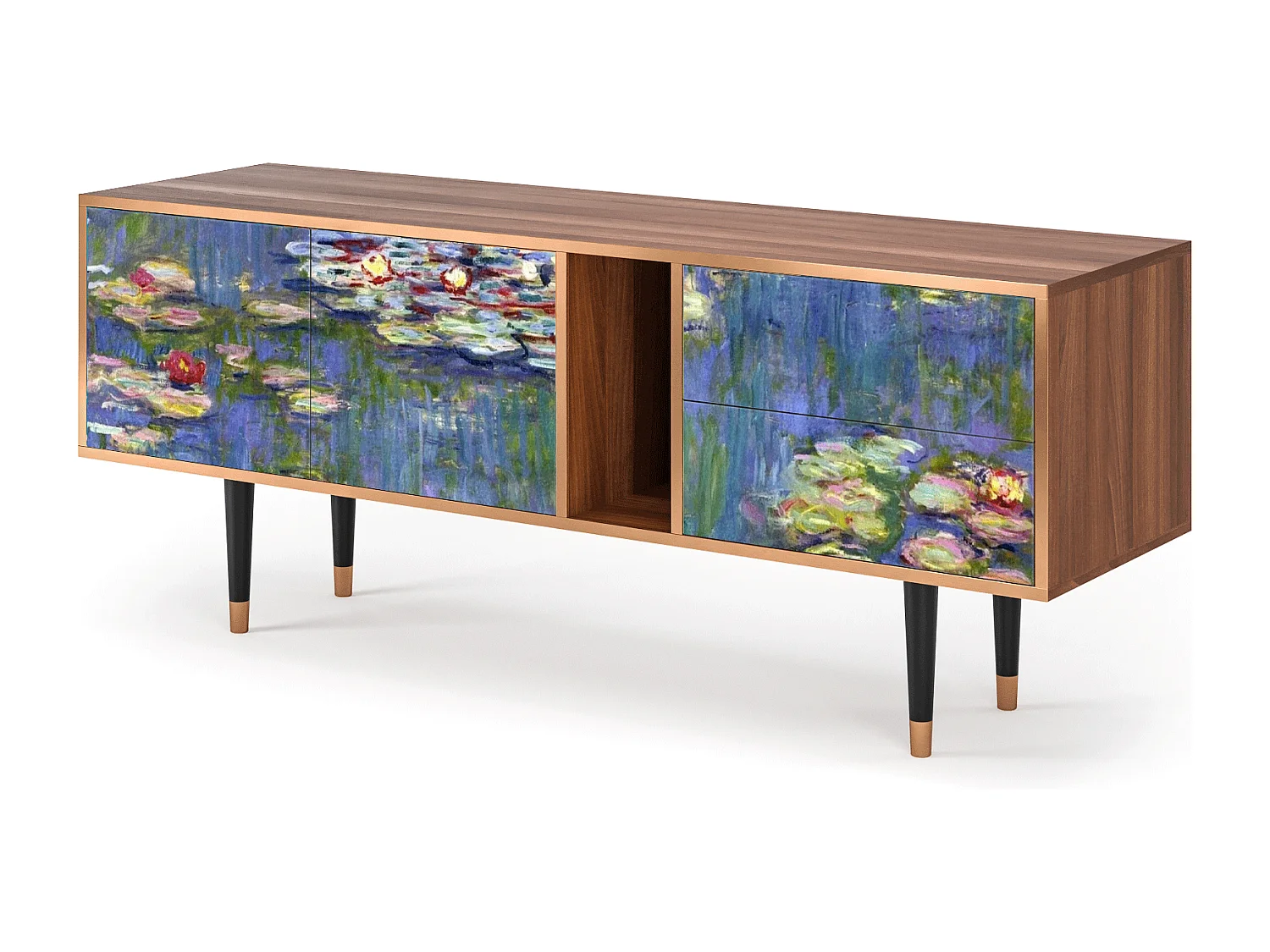 Meuble TV - 170х69х48 cm - T1 - The water lily pond  , Noyer