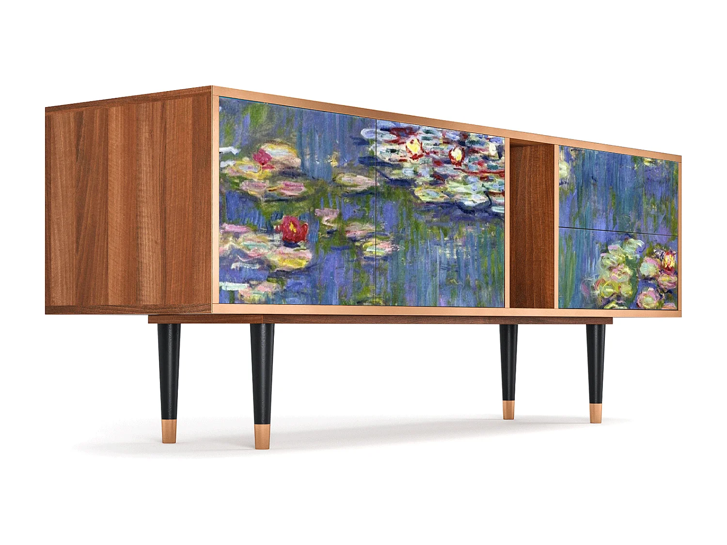 Meuble TV - 170х69х48 cm - T1 - The water lily pond  , Noyer