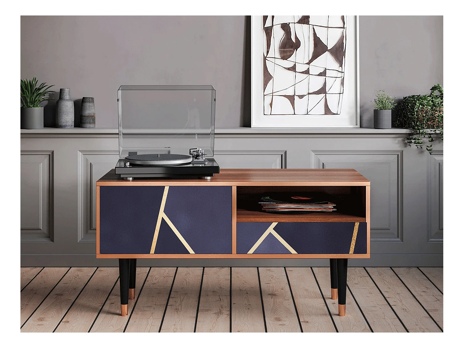 Mobile TV - 115х59х48 cm - T3 - The Amethyst, Noce