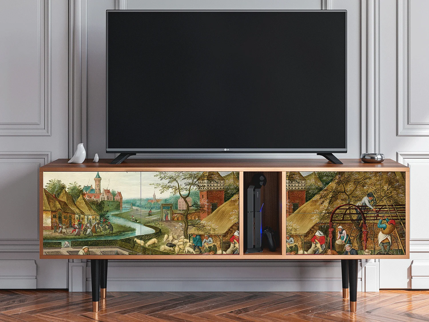 Mueble de TV - 170х69х48 cm - T1 - The Younger - Spring, Nogal