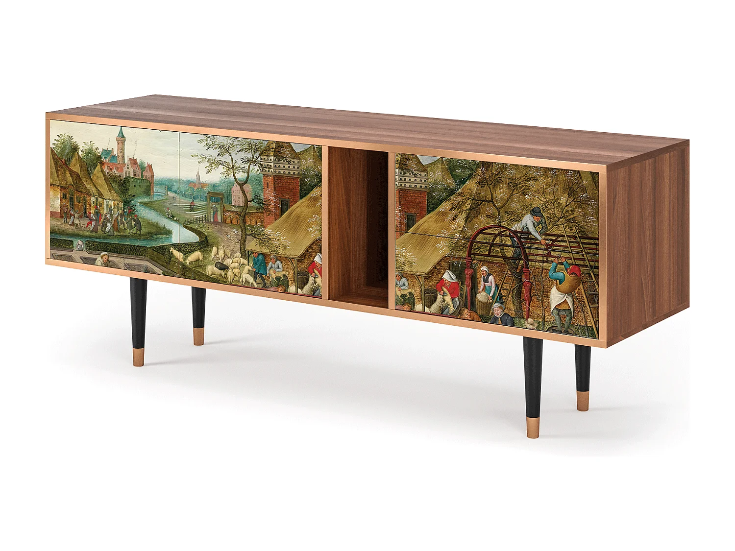 Mueble de TV - 170х69х48 cm - T1 - The Younger - Spring, Nogal