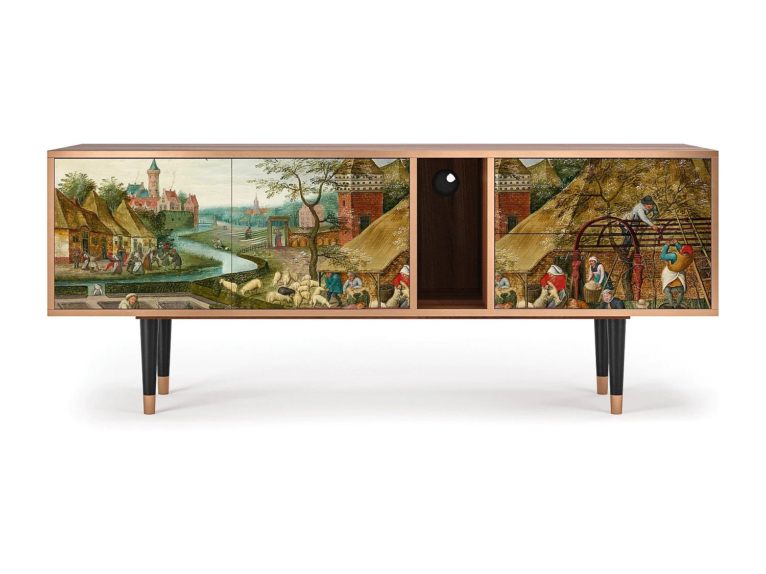 Mueble de TV - 170х69х48 cm - T1 - The Younger - Spring, Nogueira