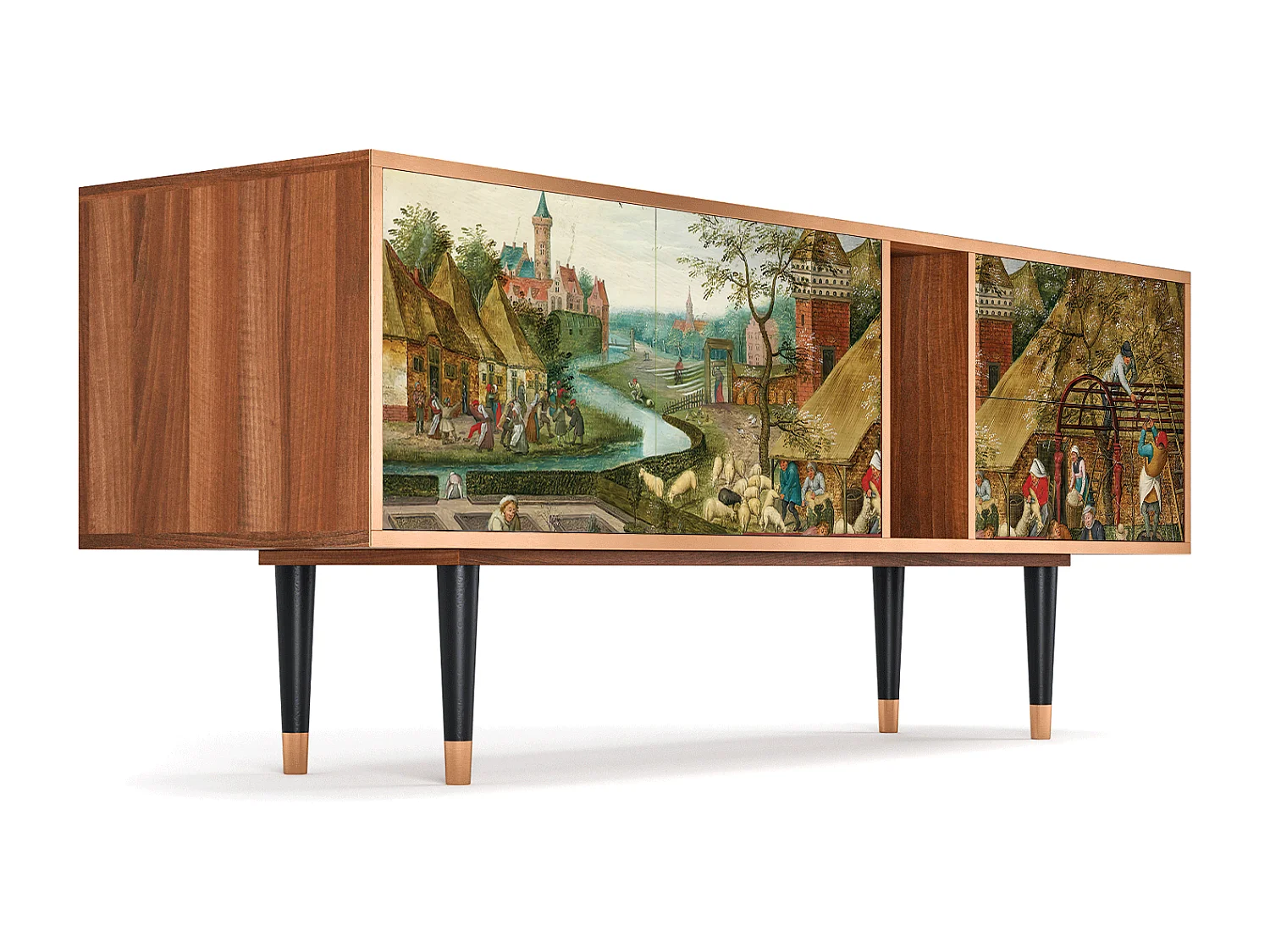 Mueble de TV - 170х69х48 cm - T1 - The Younger - Spring, Nogueira