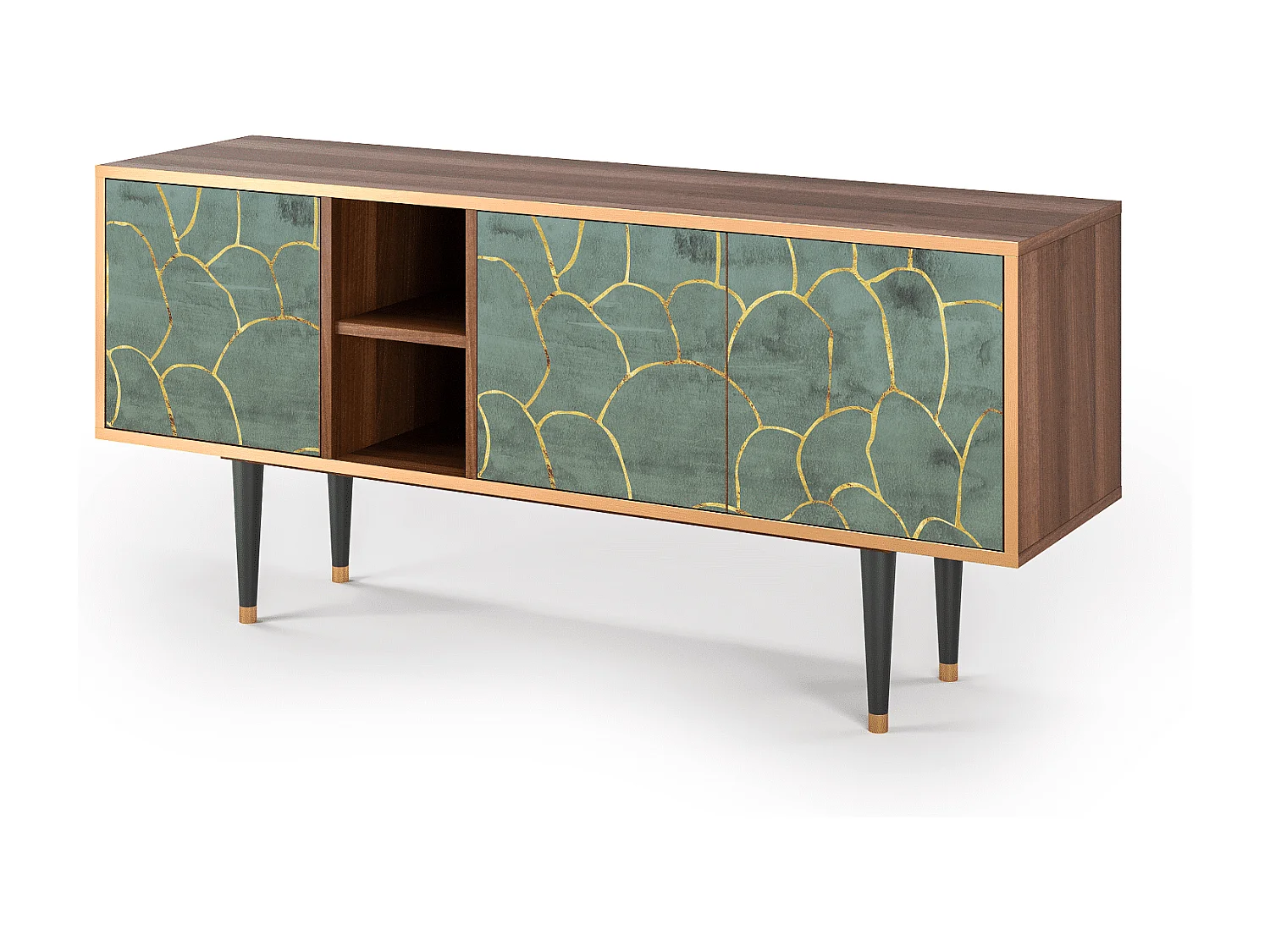 TV-Möbel - 150х69х41 cm - T5 - Magnificent Water Lily, Walnuss