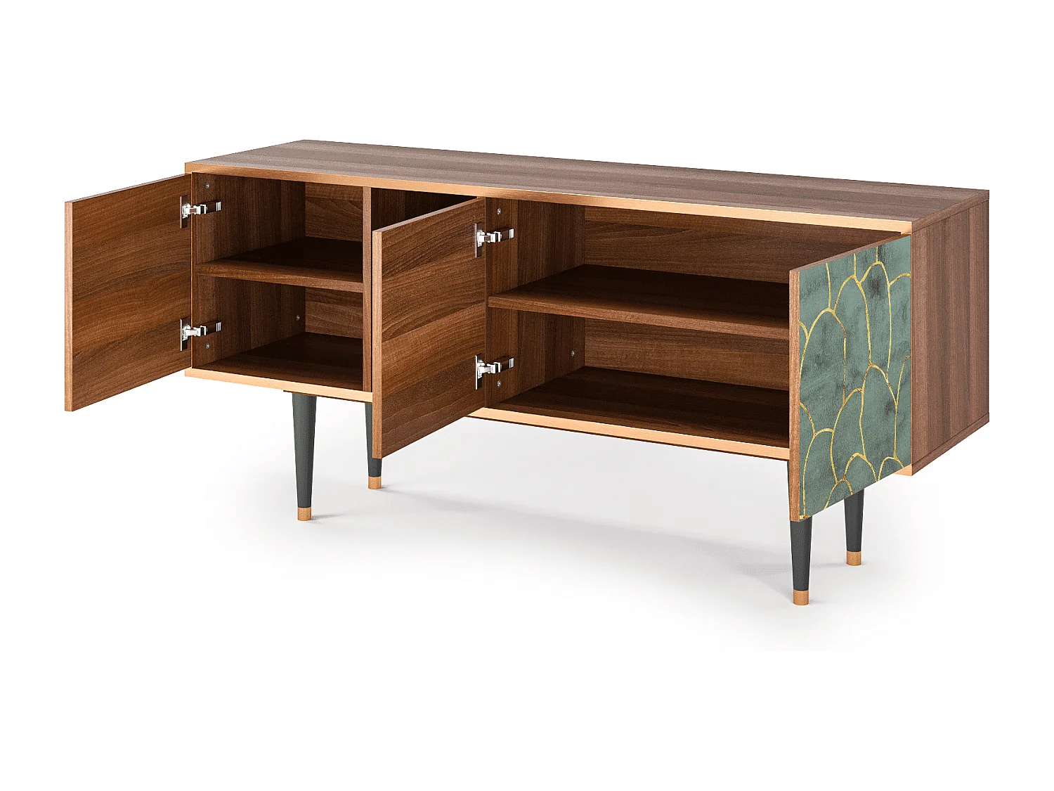 TV-Möbel - 150х69х41 cm - T5 - Magnificent Water Lily, Walnuss