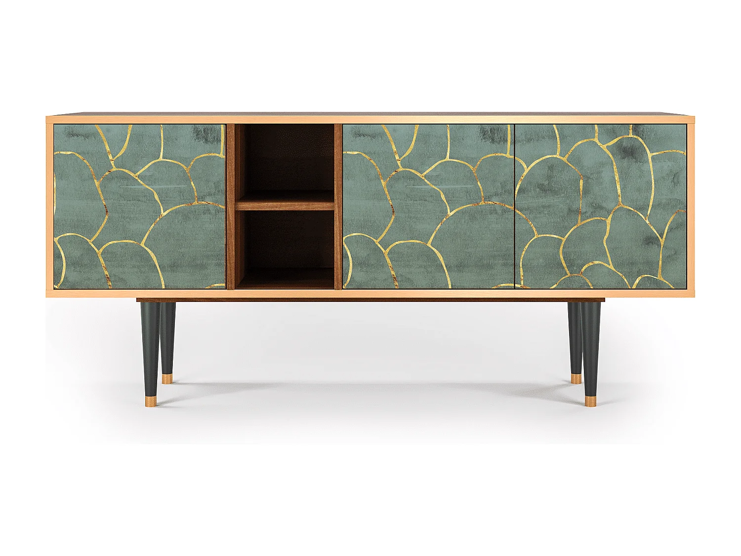 Meuble TV - 150х69х41 cm - T5 - Magnificent Water Lily, Noyer