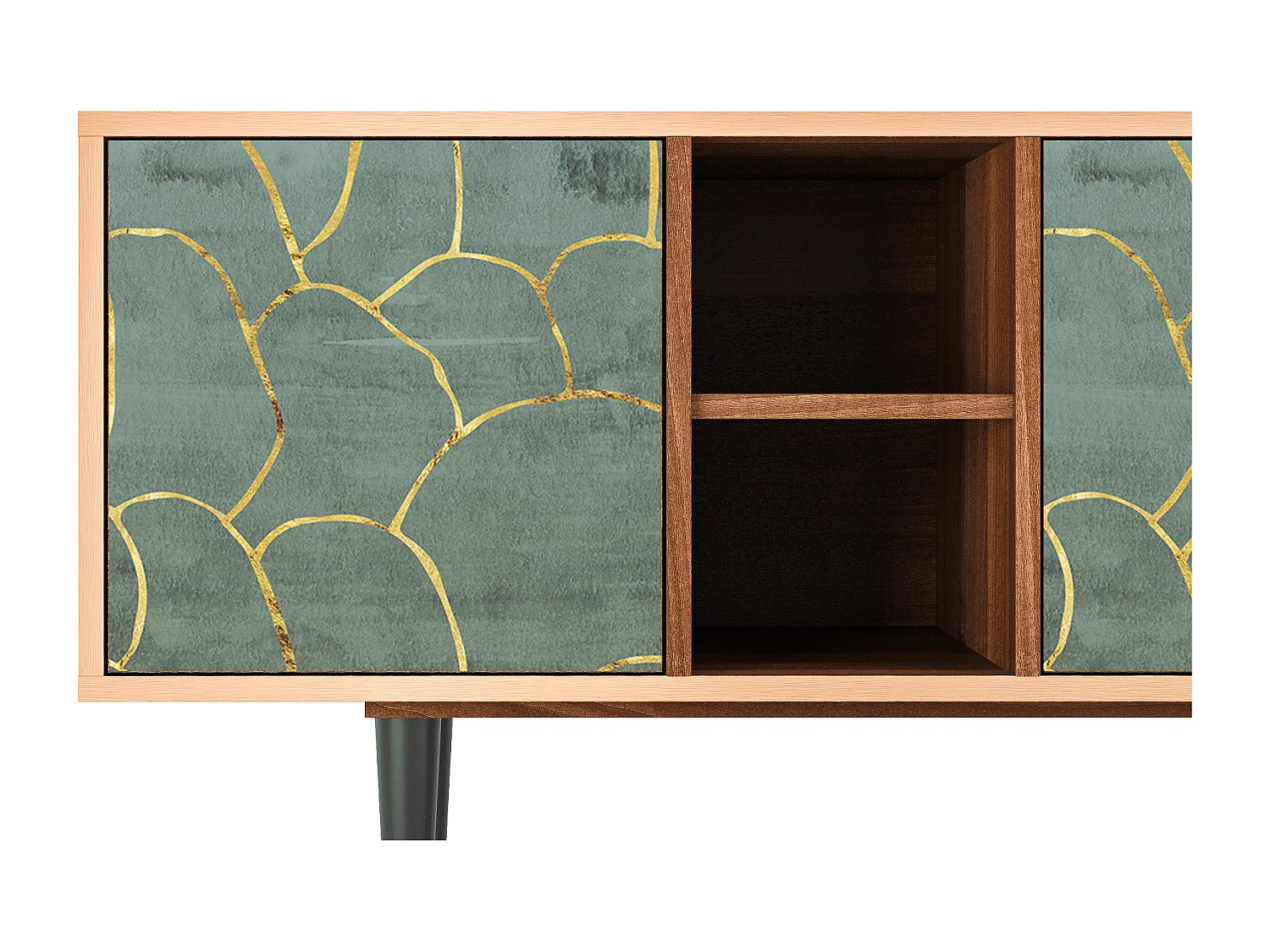 Meuble TV - 150х69х41 cm - T5 - Magnificent Water Lily, Noyer