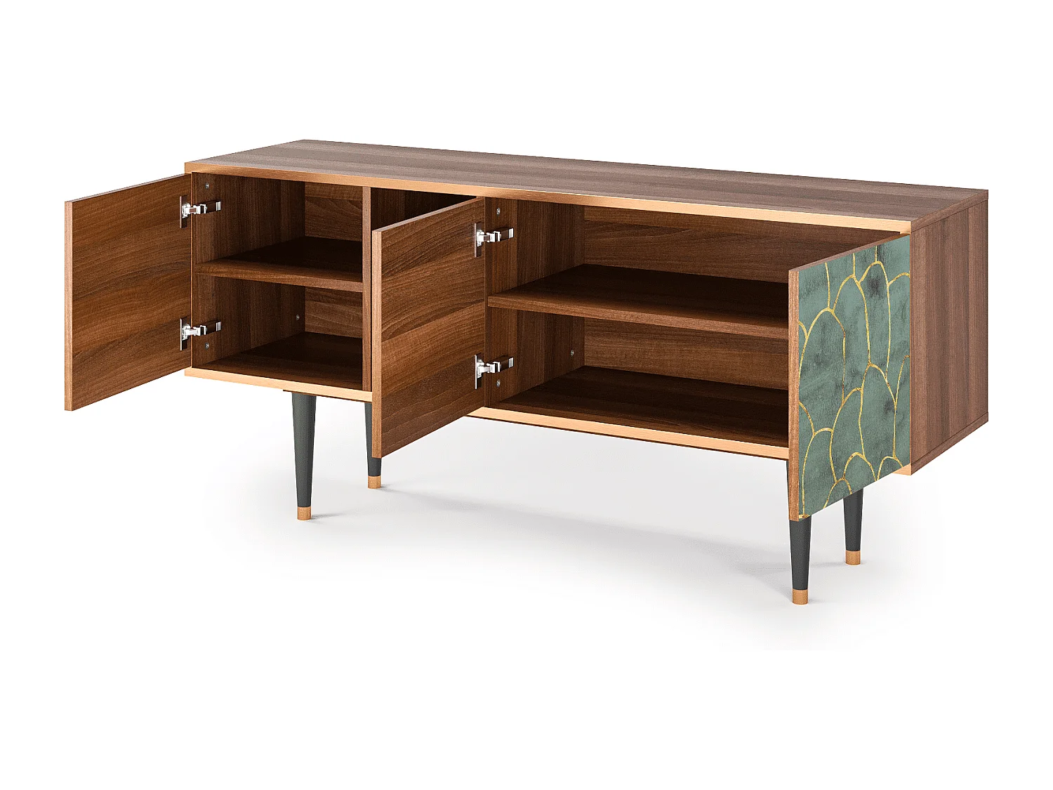 Meuble TV - 150х69х41 cm - T5 - Magnificent Water Lily, Noyer