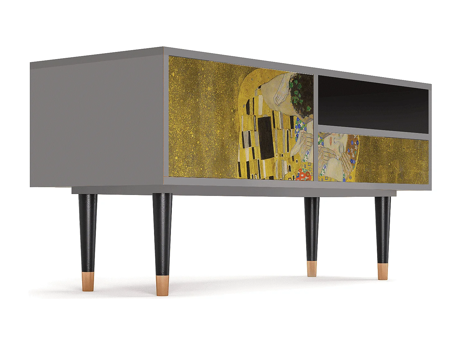 Mobile TV - 115х59х48 cm - T3 - The Kiss by Klimt , Grigio