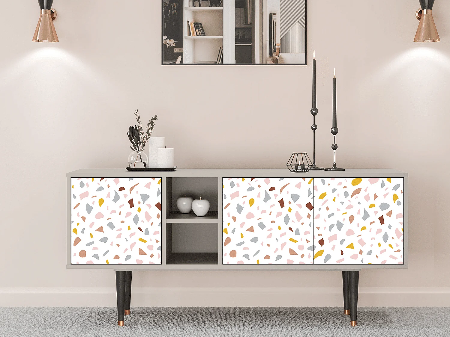 Meuble TV - 150х69х41 cm - T5 - Marmelade Cheese, Sable