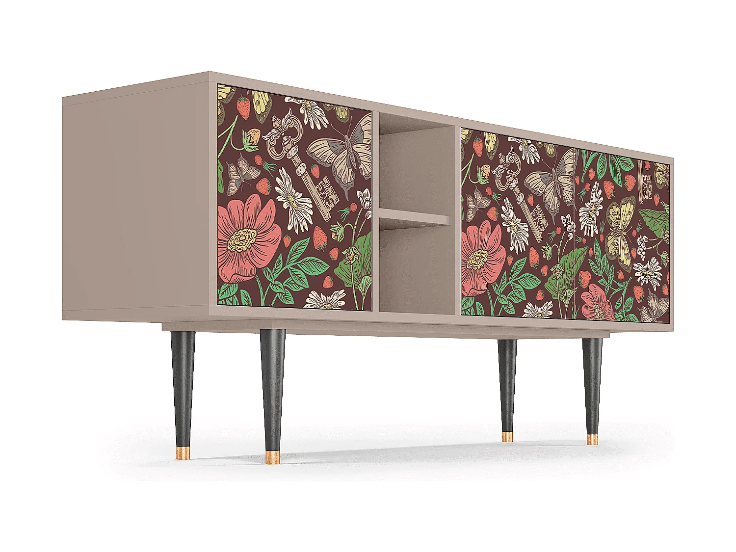 Mueble de TV - 150х69х41 cm - T5 - Alice in Wonderland, Latte