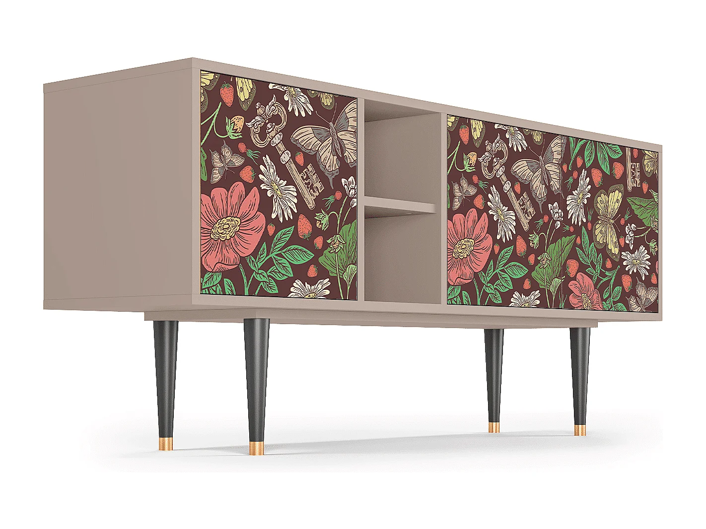 Mueble de TV - 150х69х41 cm - T5 - Alice in Wonderland, Latte