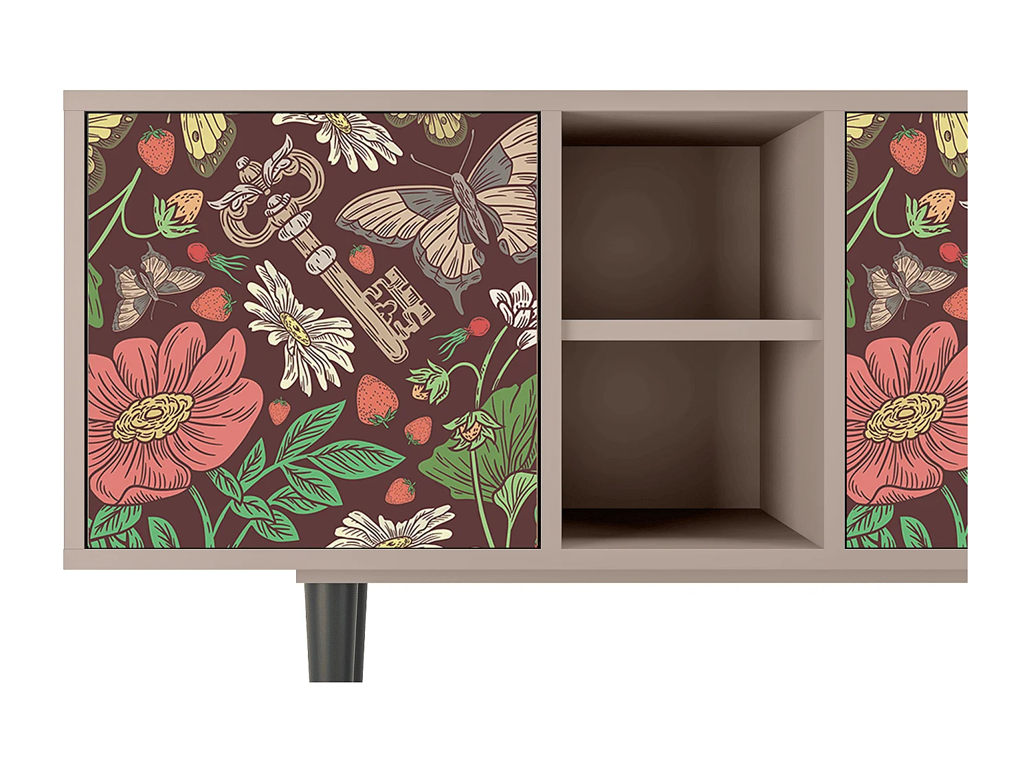 Mueble de TV - 150х69х41 cm - T5 - Alice in Wonderland, Latte