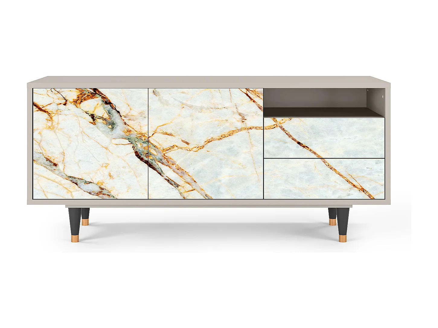 Meuble TV - 125х56х41 cm - T7 - Sabley Marble, Sable
