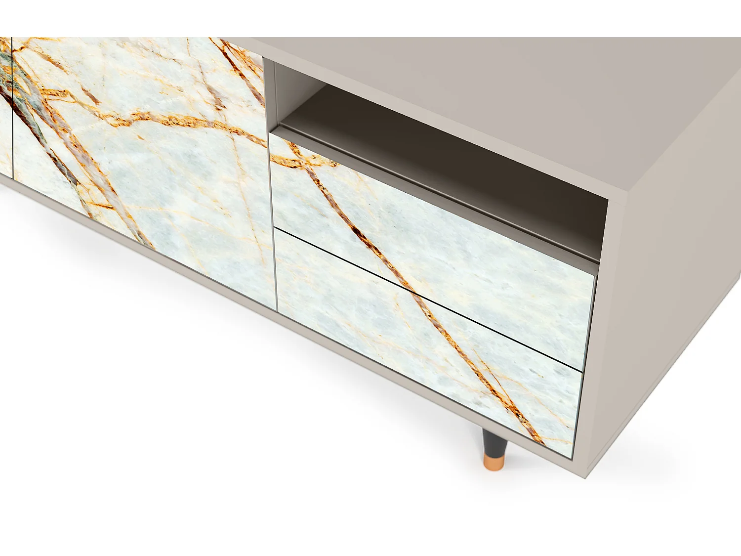 Meuble TV - 125х56х41 cm - T7 - Sabley Marble, Sable