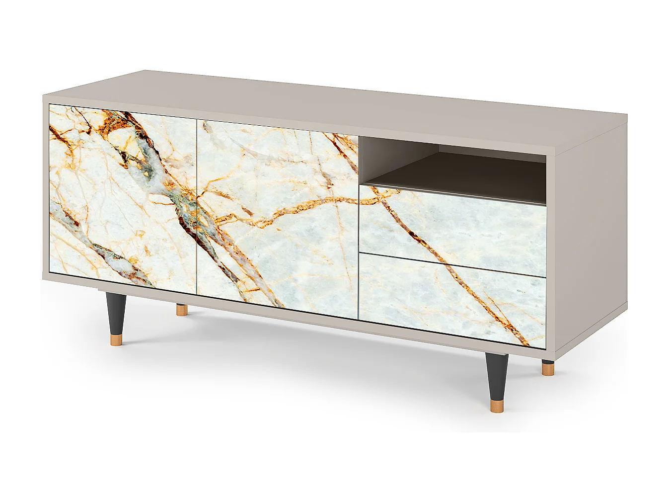 Meuble TV - 125х56х41 cm - T7 - Sabley Marble, Sable