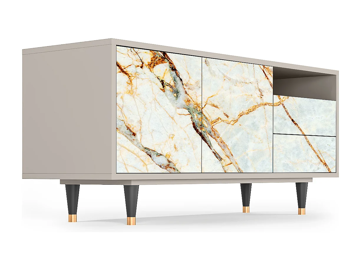 Meuble TV - 125х56х41 cm - T7 - Sabley Marble, Sable