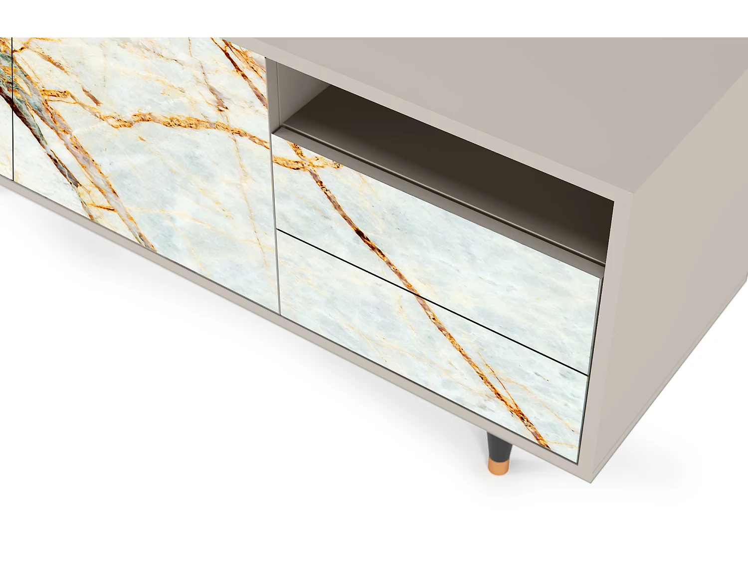 Meuble TV - 125х56х41 cm - T7 - Sabley Marble, Sable