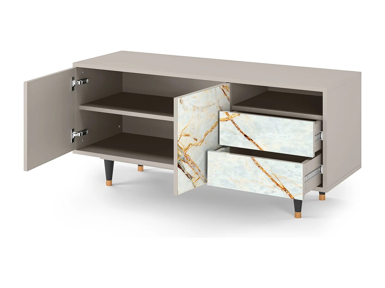 Meuble TV - 125х56х41 cm - T7 - Sabley Marble, Sable